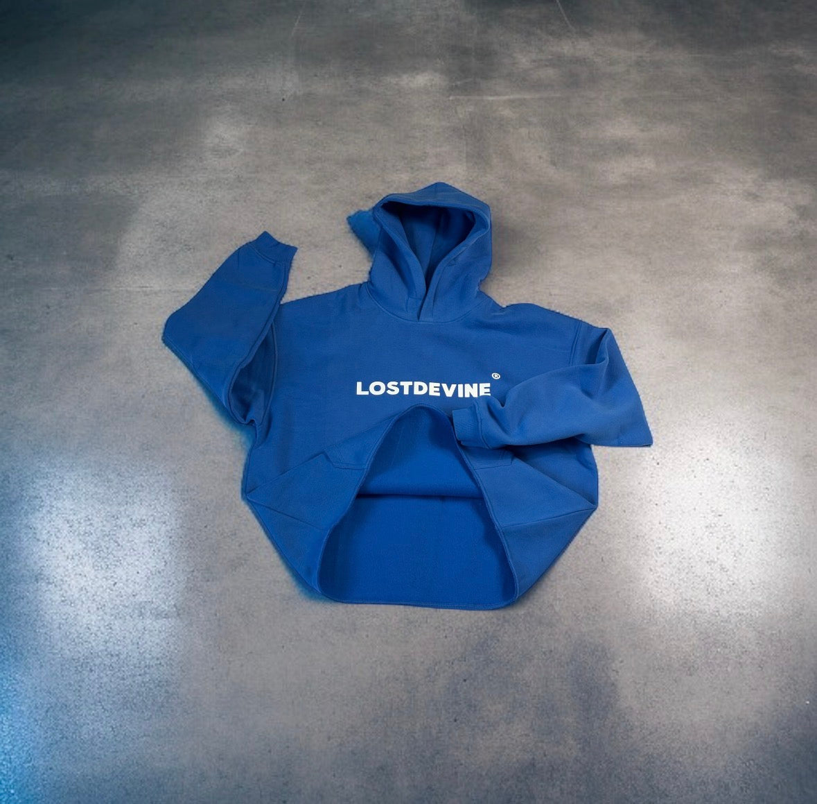 LOSTDEVINE premium blue hoodie top