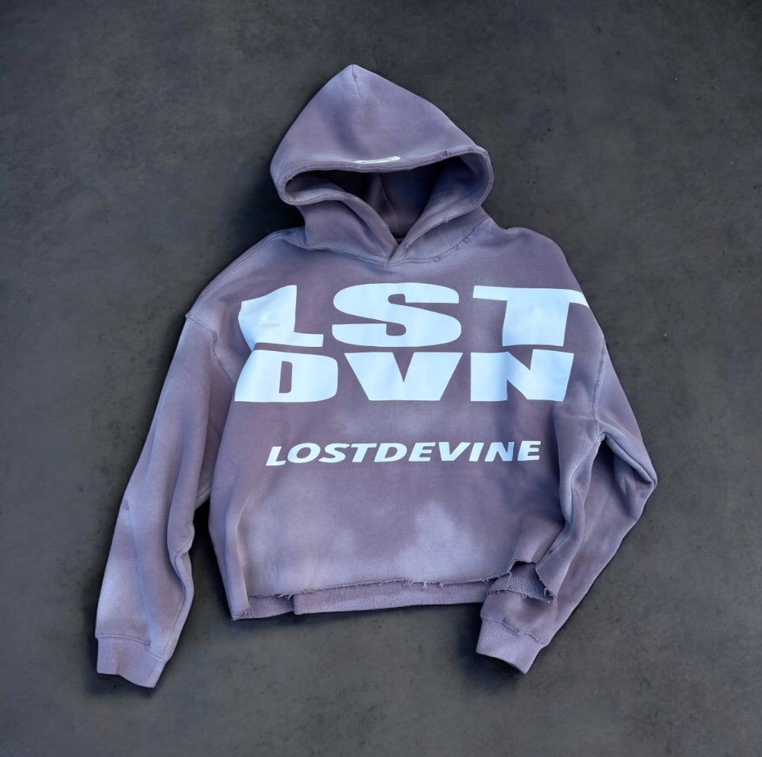 LOSTDEVINE "dirty lavender" faded soft hoodie