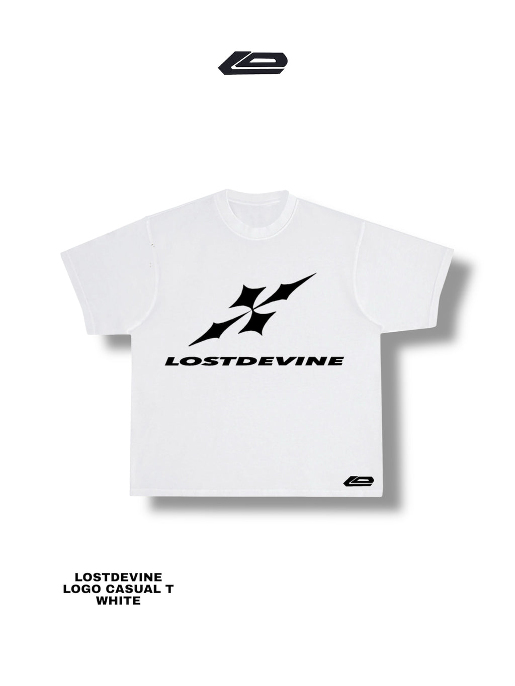 LOSTDEVINE classic hemmed white t-shirt