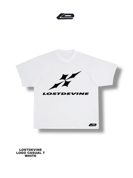 LOSTDEVINE classic hemmed white t-shirt