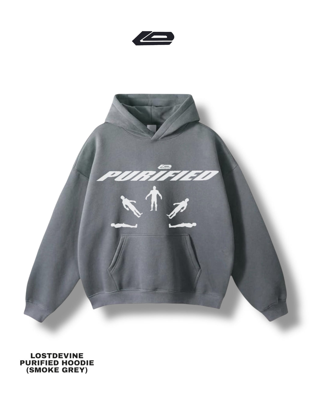 LOSTDEVINE LIMITED ADDITION purified smoke grey hoodie