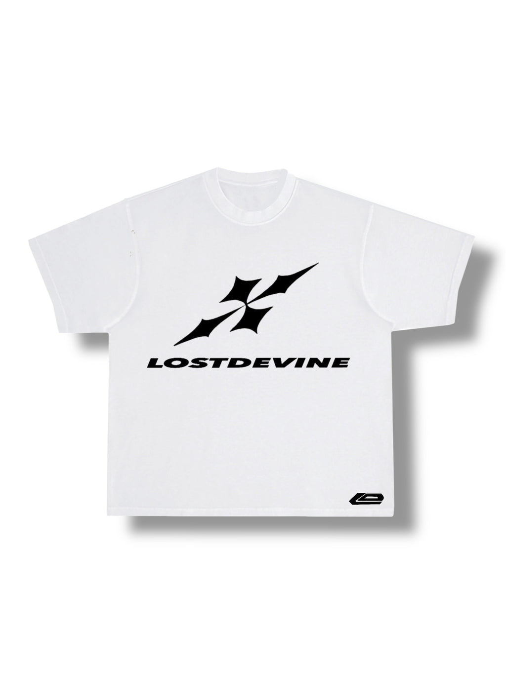 LOSTDEVINE classic hemmed white t-shirt