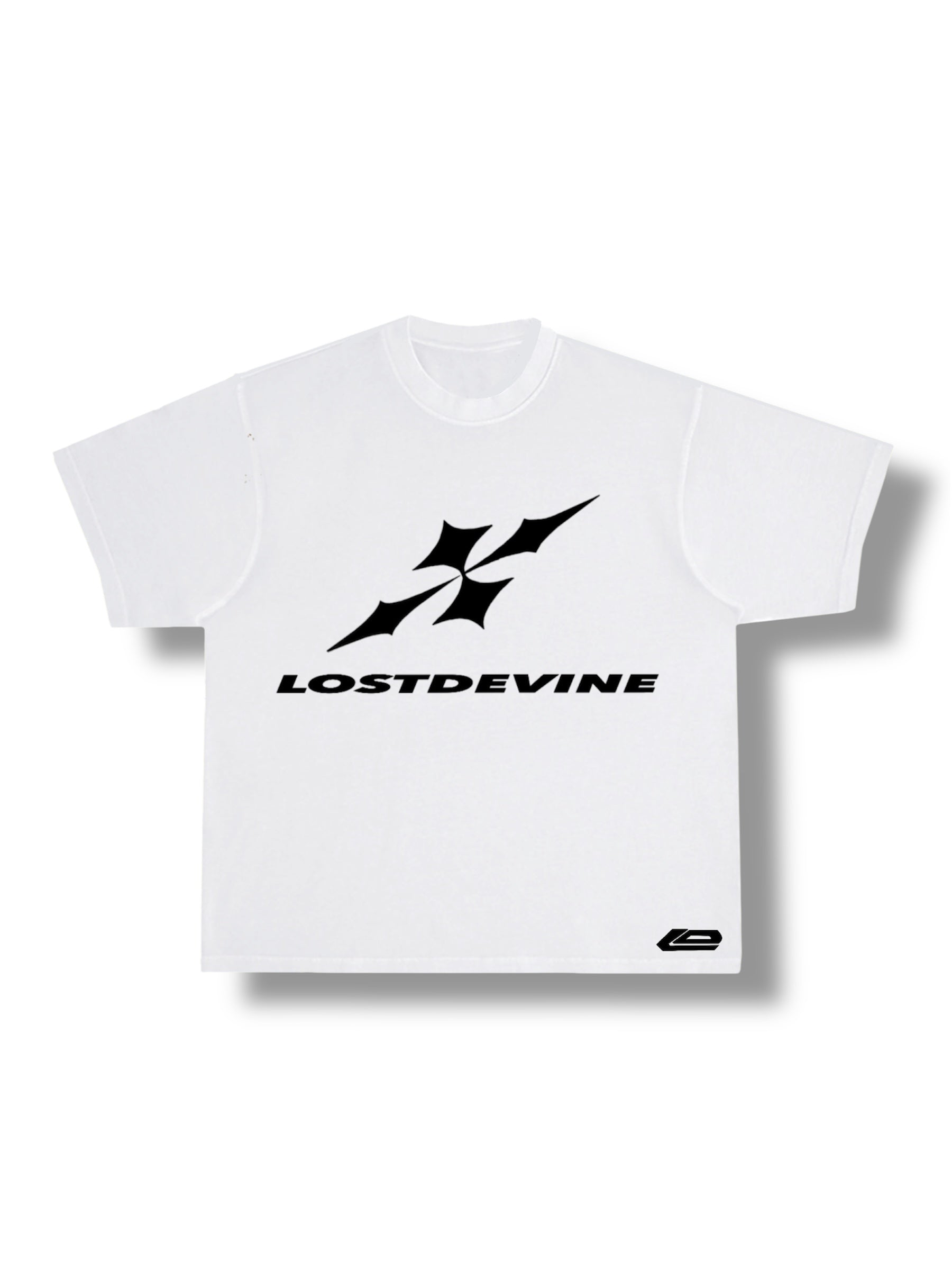 LOSTDEVINE classic hemmed white t-shirt