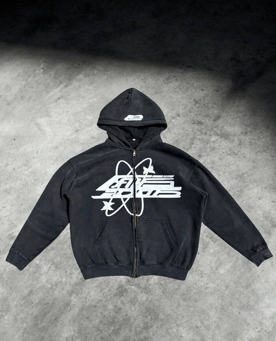 LOSTDEVINE fal5 idols faded black hoodie