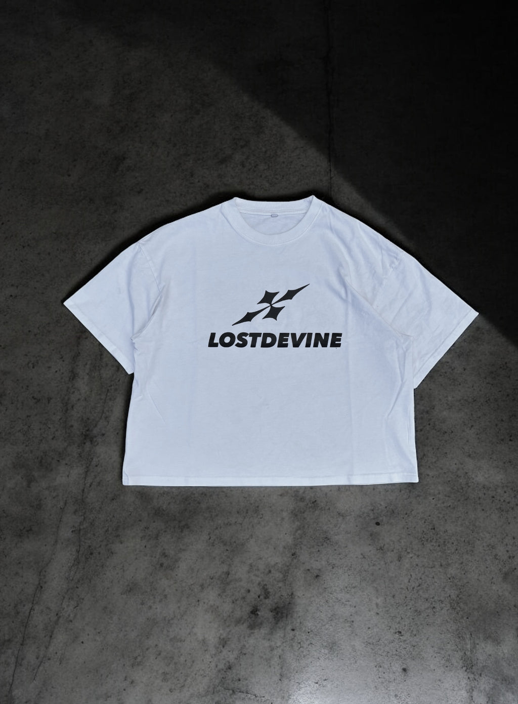 LOSTDEVINE classic hemmed white t-shirt