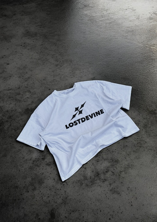 LOSTDEVINE classic hemmed white t-shirt