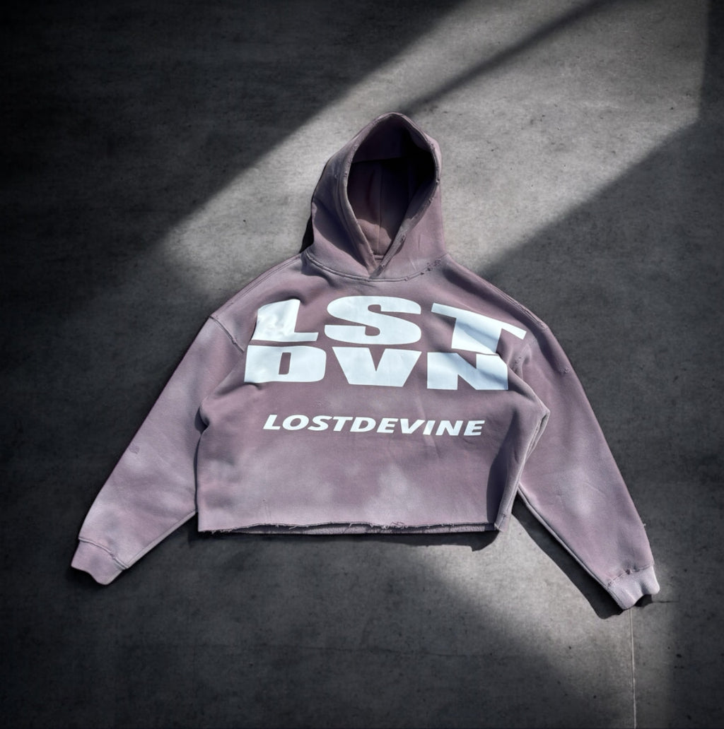 LOSTDEVINE "dirty lavender" faded soft hoodie