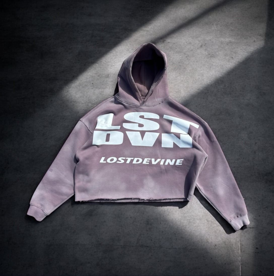 LOSTDEVINE "dirty lavender" faded soft hoodie
