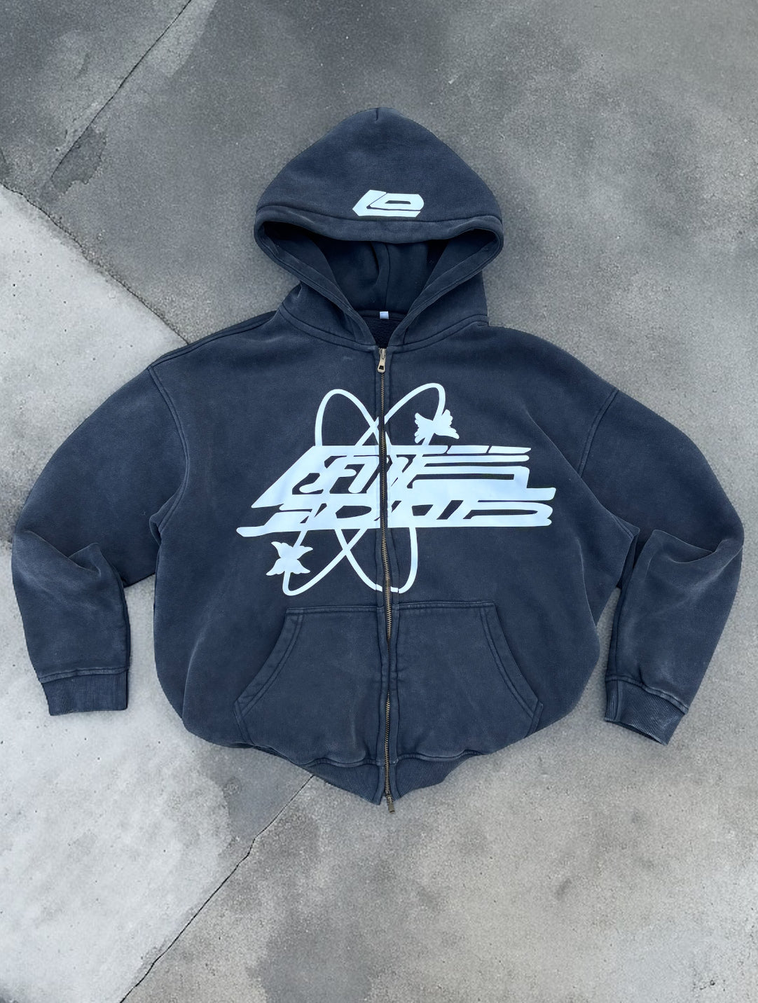 LOSTDEVINE fal5 idols faded black hoodie